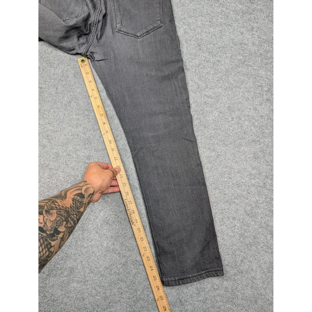 Paige Lennox Jeans Mens 32x26 Gray Charcoal Wash Slim Taper Stretch Denim Pants